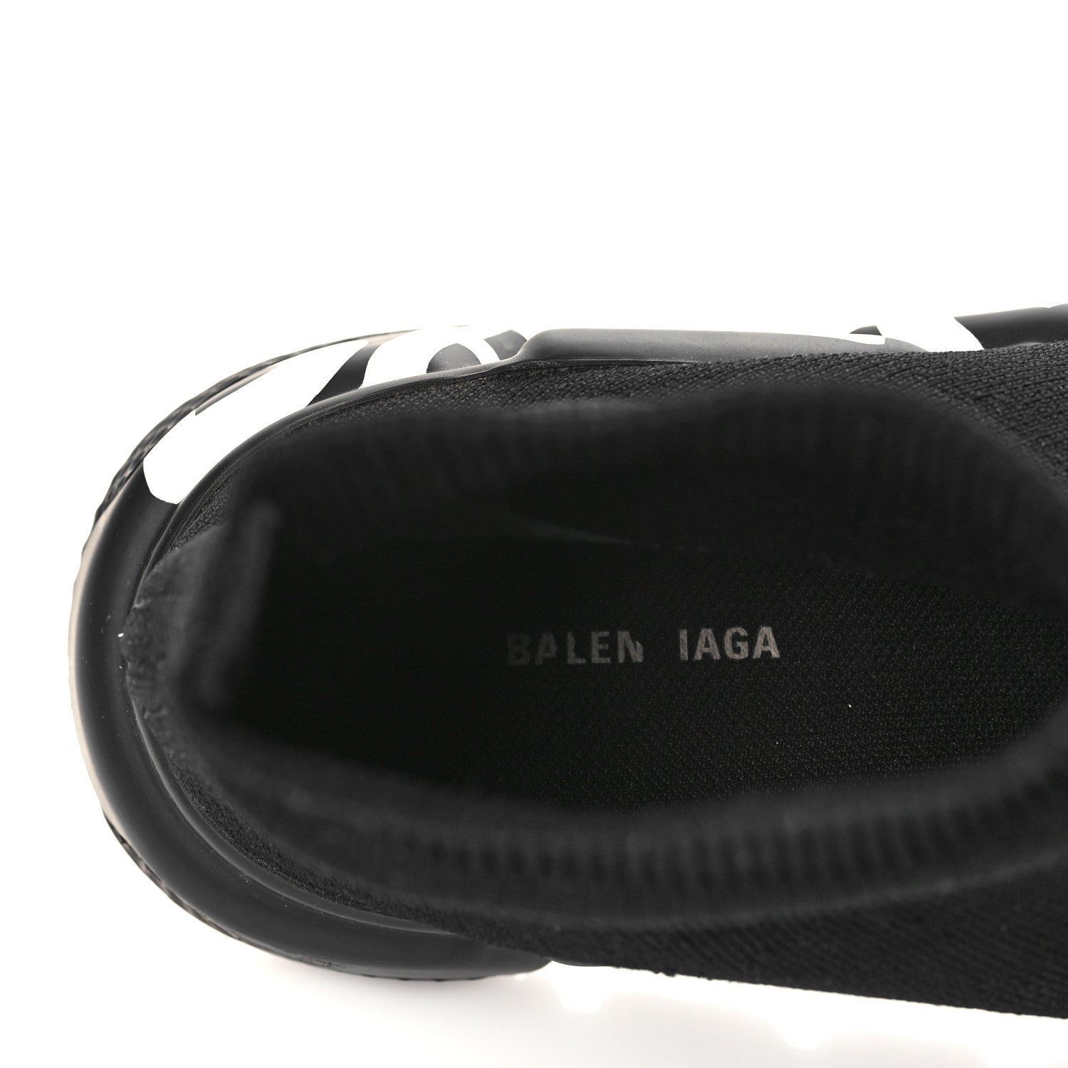 Balenciaga Neoprene Knit Womens Speed Graffiti Sneakers 38 Black White 7 of 8
