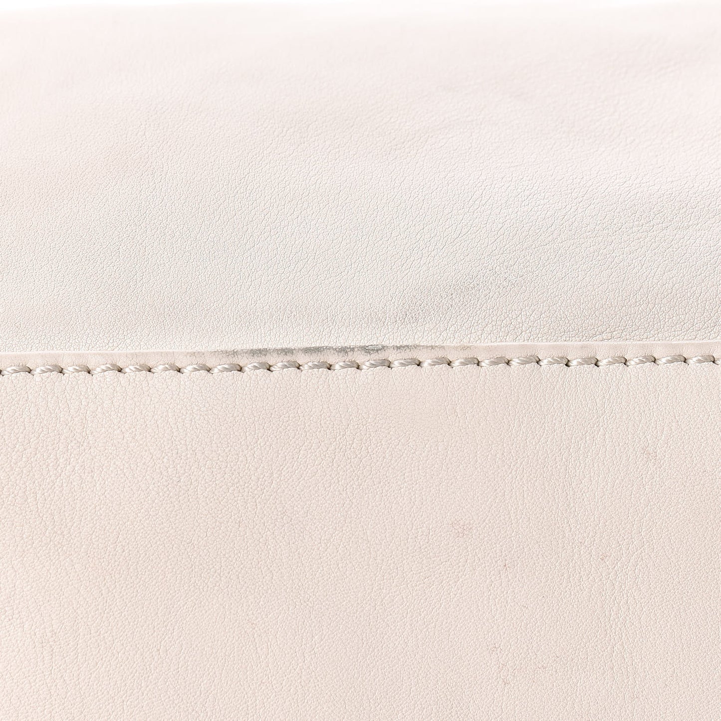 Calfskin Large East West Modern Chain Tote White