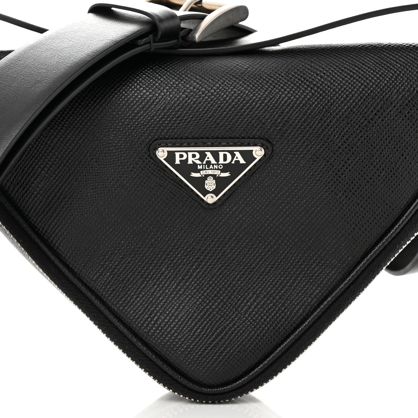 Saffiano Triangle Belt Bag Black