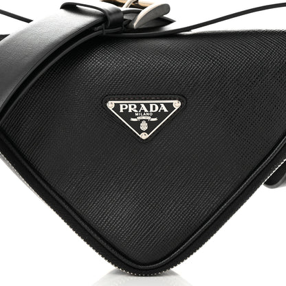 Prada Saffiano Triangle Belt Bag Black 9 of 12