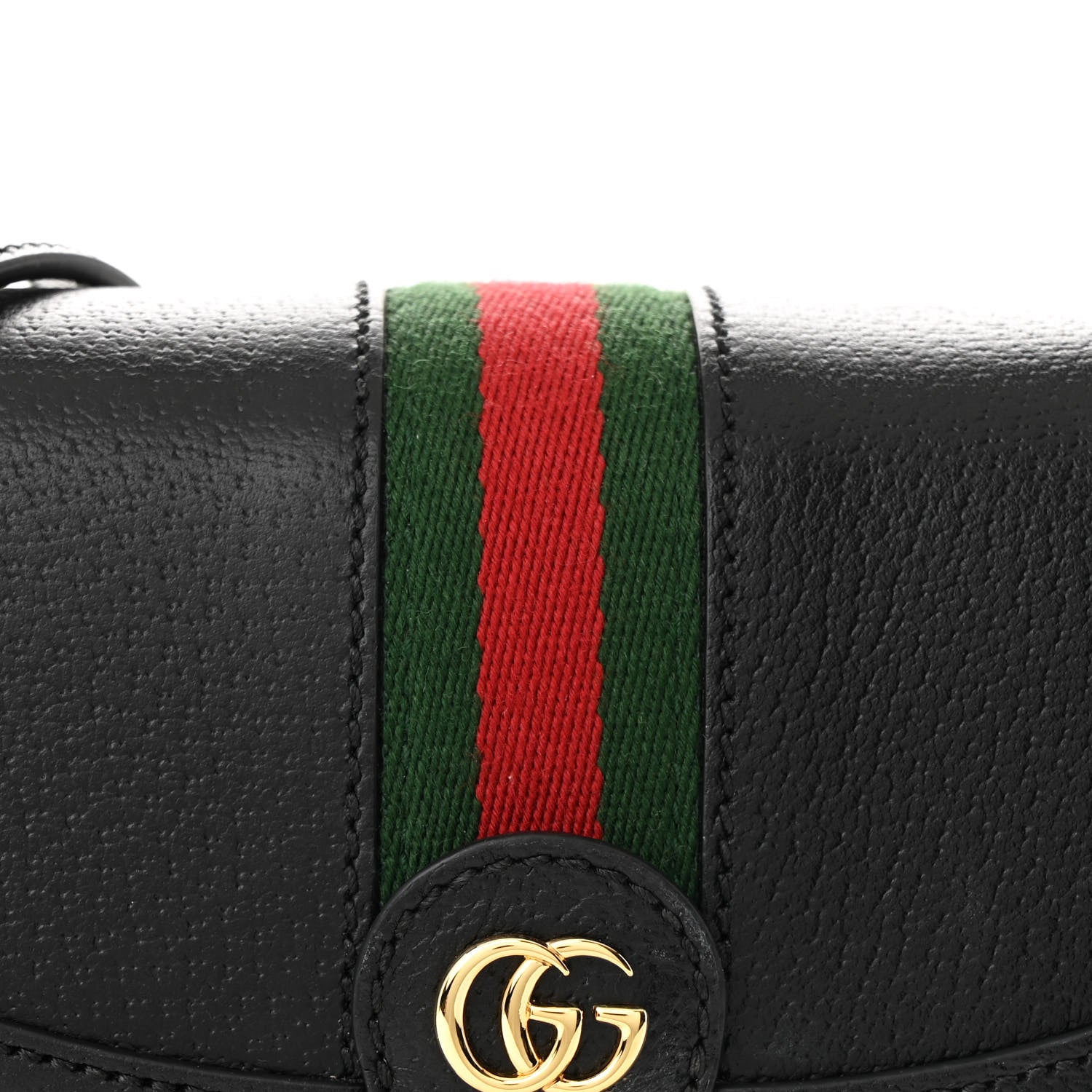 Gucci Textured Dollar Calfskin Web Small Ophidia Padlock Top Handle Bag Black 9 of 11
