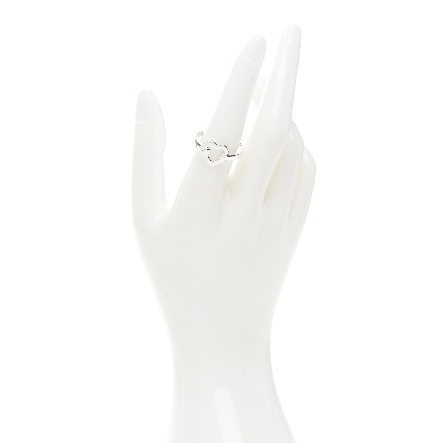 Sterling Silver Open Heart Ring 53 6.5
