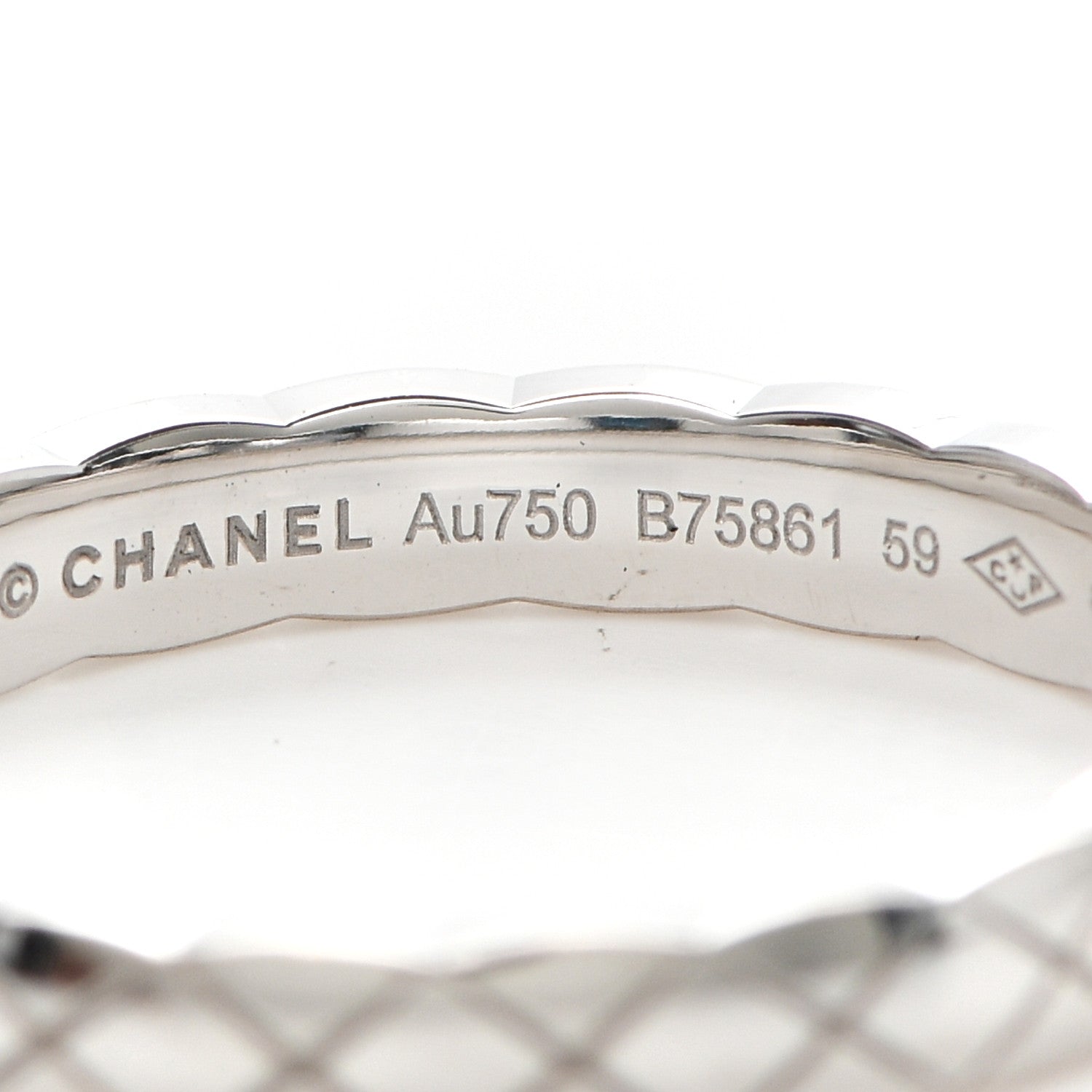 Chanel 18K White Gold Mini Coco Crush Ring 59 8.75 4 of 5