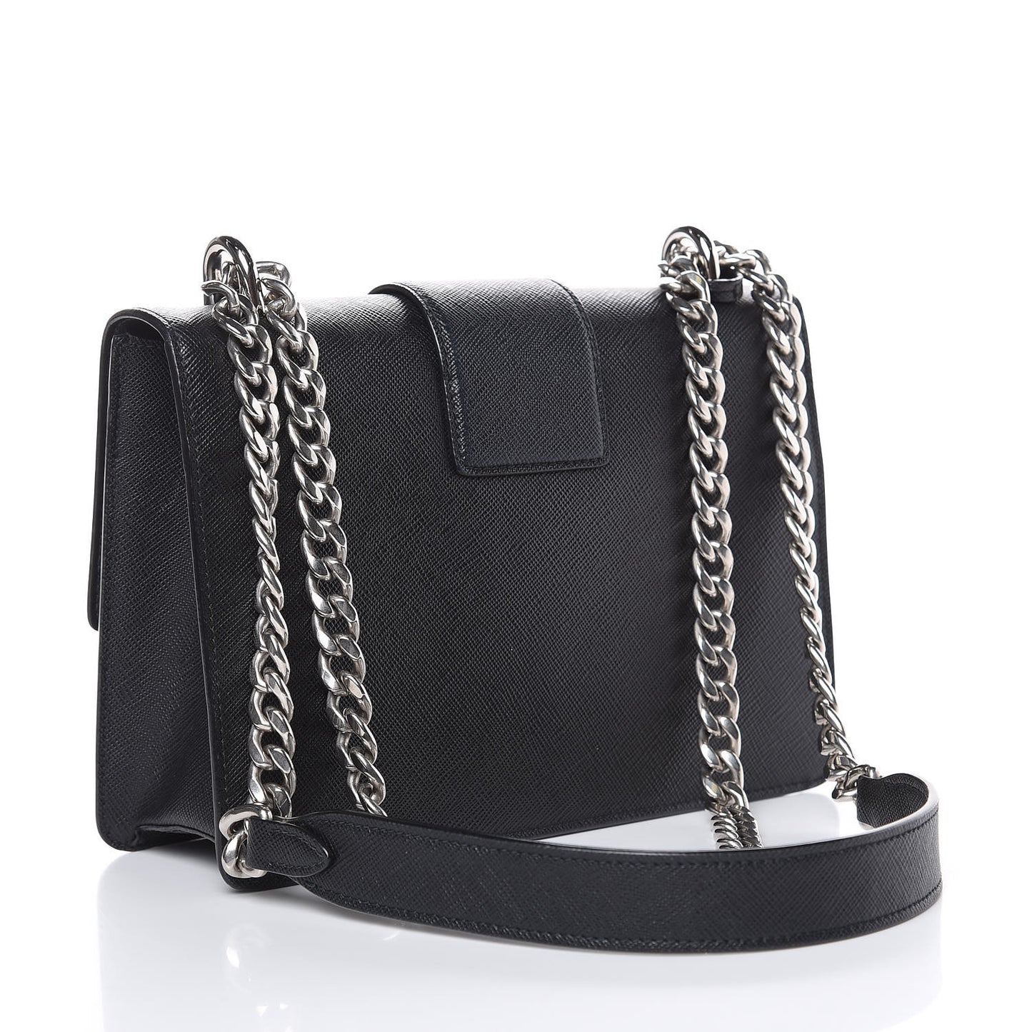 Saffiano Pattina Crossbody Bag Black