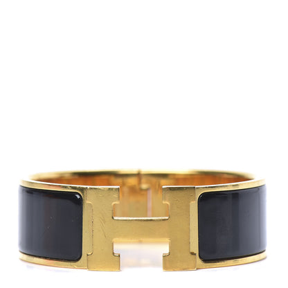 Hermes Enamel Wide Clic Clac H Bracelet GM Black 1 of 7