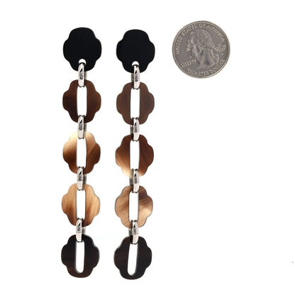 Hermes Buffalo Horn Palladium Mousqueton Earrings 2 of 3
