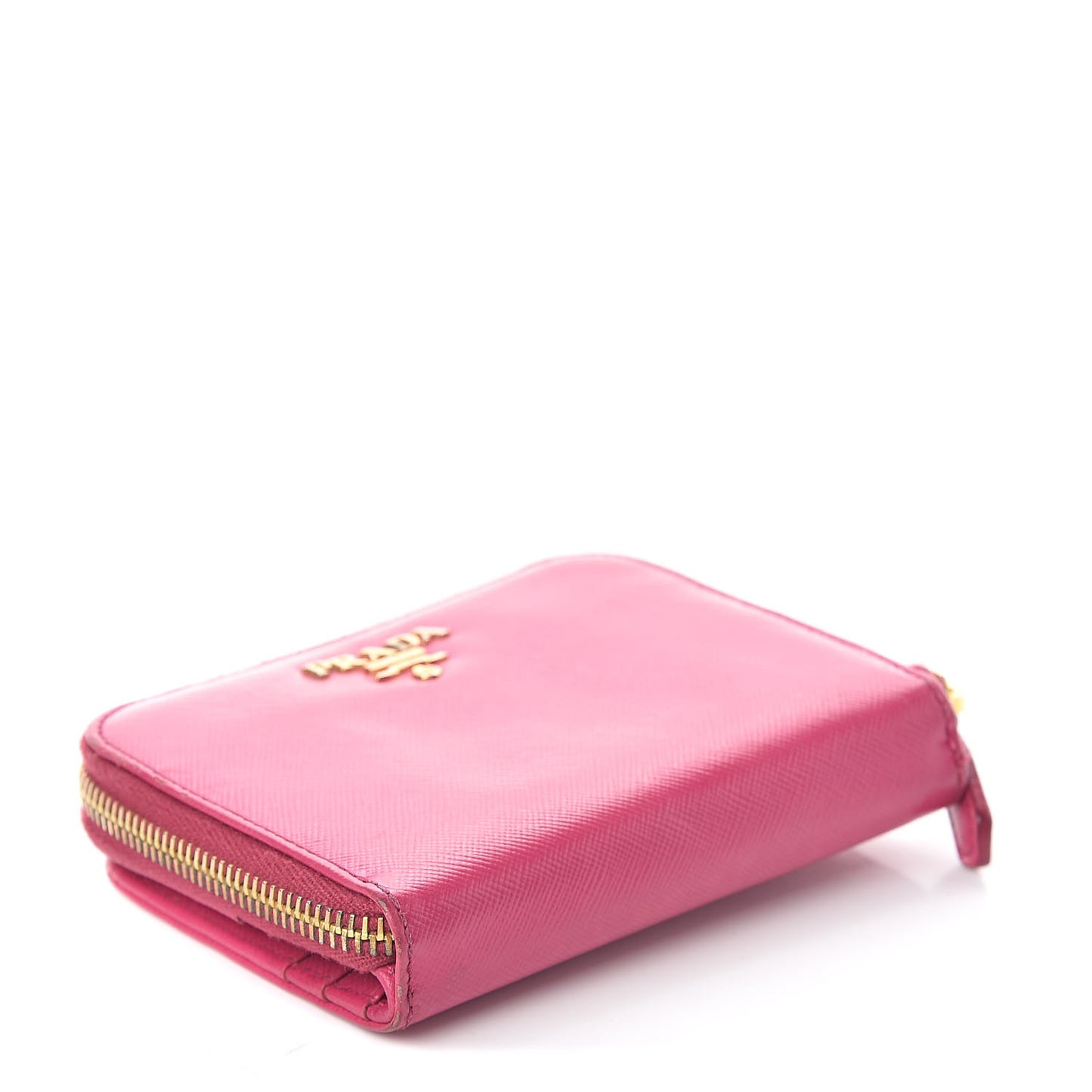 Saffiano Metal Compact Zip Around Wallet Peonia