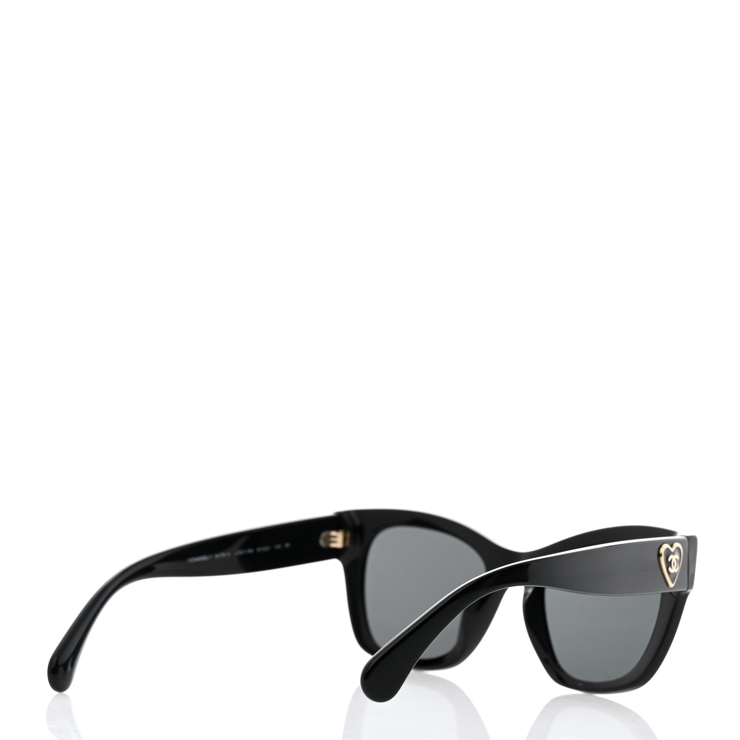 Chanel Acetate Square CC Heart Sunglasses 5478-A Black 4 of 8