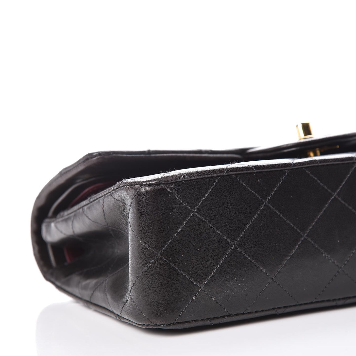 Lambskin Quilted Small Double Flap Black