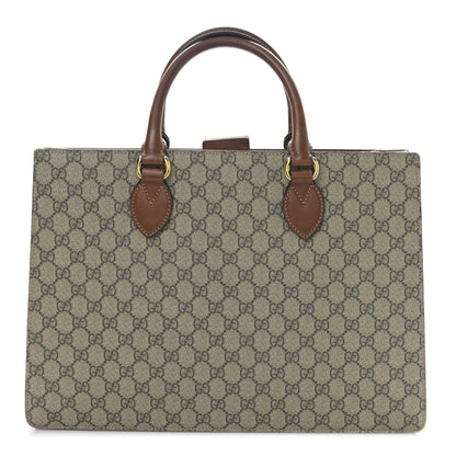 Gucci GG Supreme Monogram Large Top Handle Bag Beige Tuscany 1 of 9