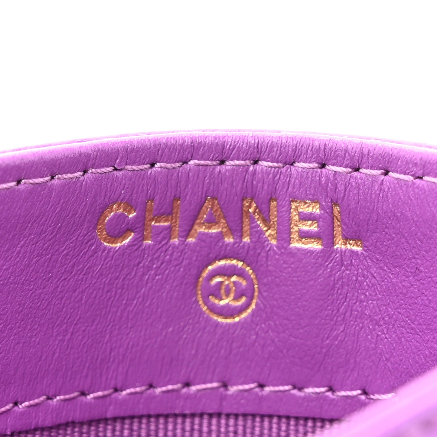 Caviar Quilted Card Holder Purple