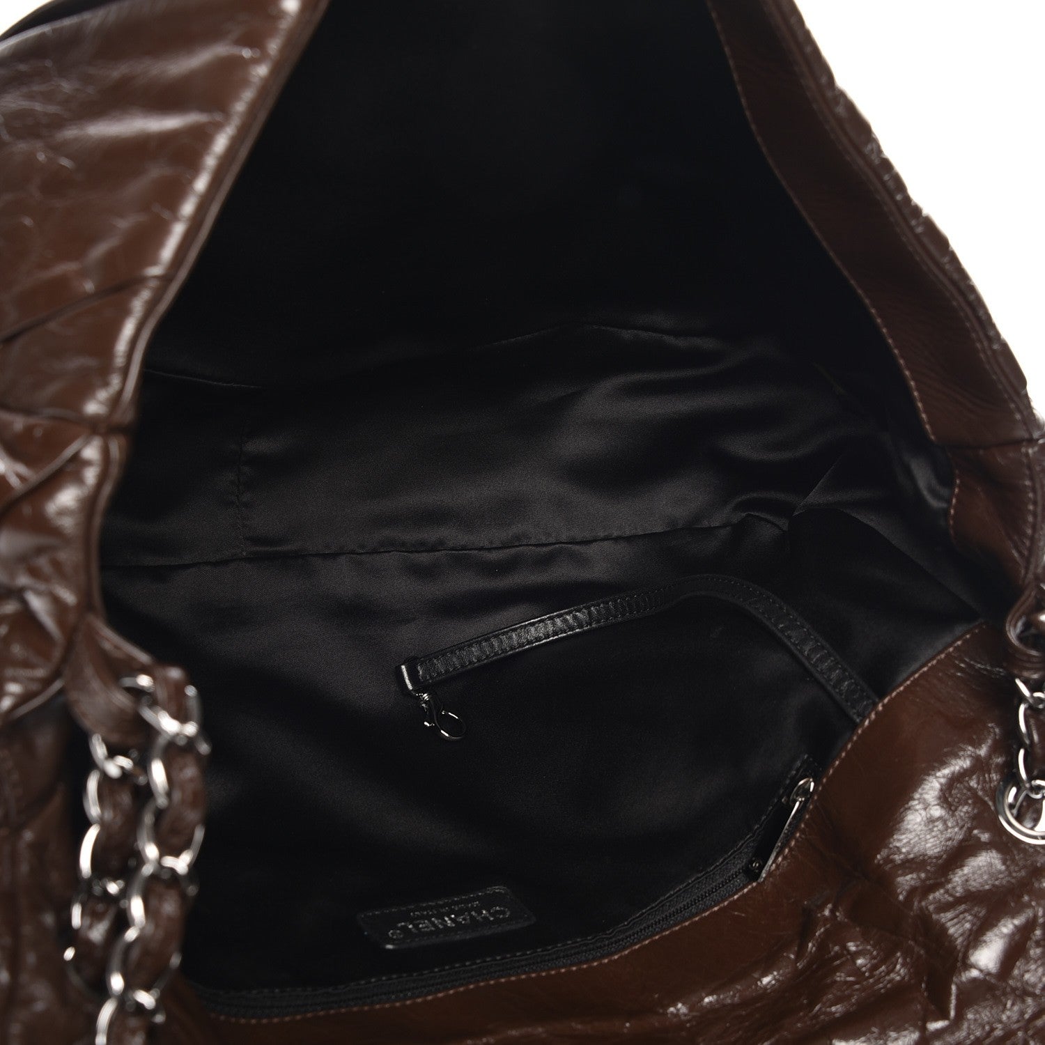Chanel Glazed Calfskin Twisted Maxi Flap Brown 5 of 7