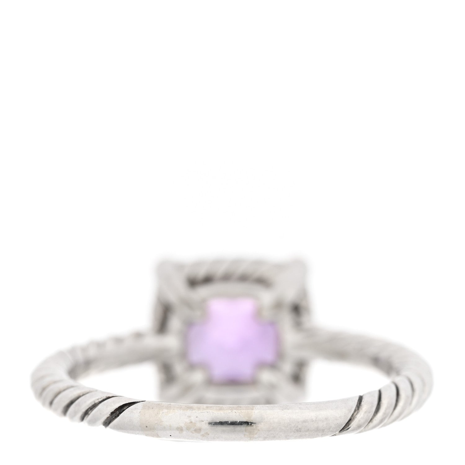 David Yurman Sterling Silver Diamond Amethyst 7mm Chatelaine Pave Bezel Ring 57 8 4 of 6