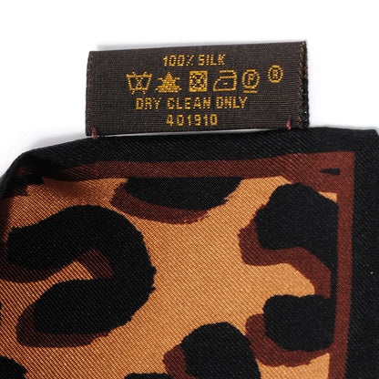 Louis Vuitton Silk Leopard Bandeau Scarf Marron 5 of 5
