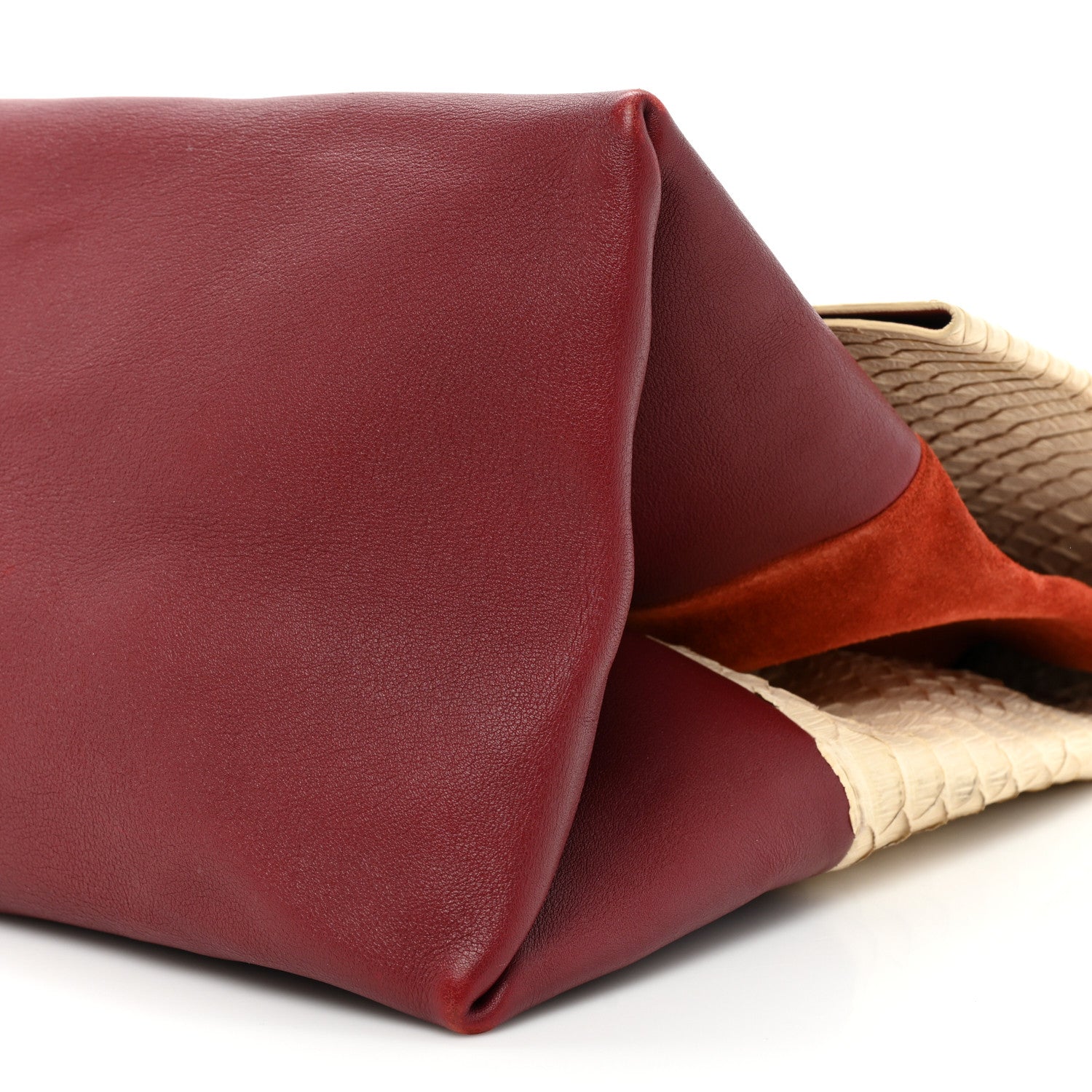 Celine Python Calfskin All Soft Shoulder Bag Burgundy 7 of 21