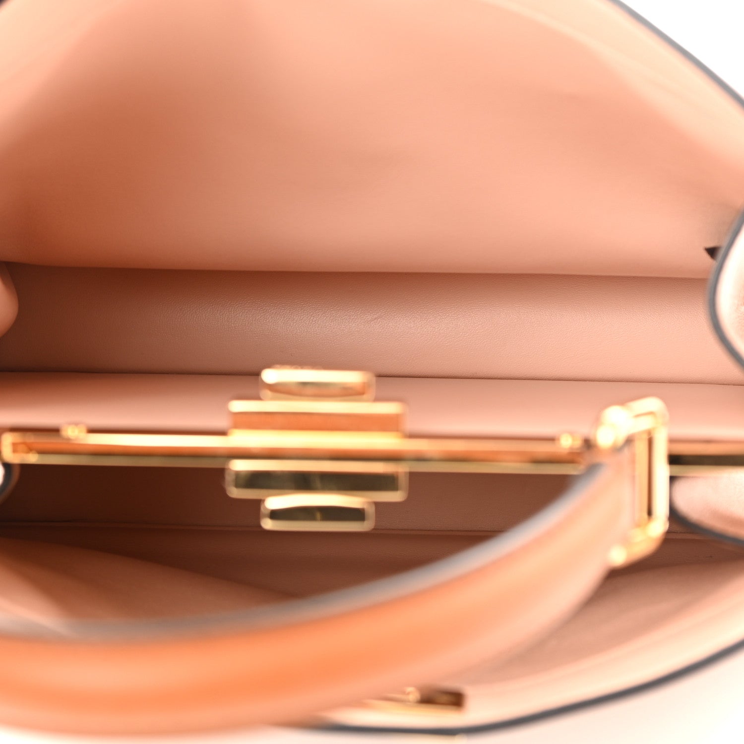 Fendi Vitello Seta Shiny Nappa Medium Peekaboo I SEE U Satchel Brandy Light Rose 5 of 14
