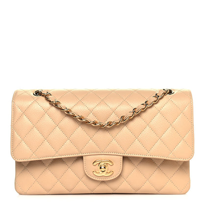 Chanel Caviar Quilted Medium Double Flap Beige 1 of 14