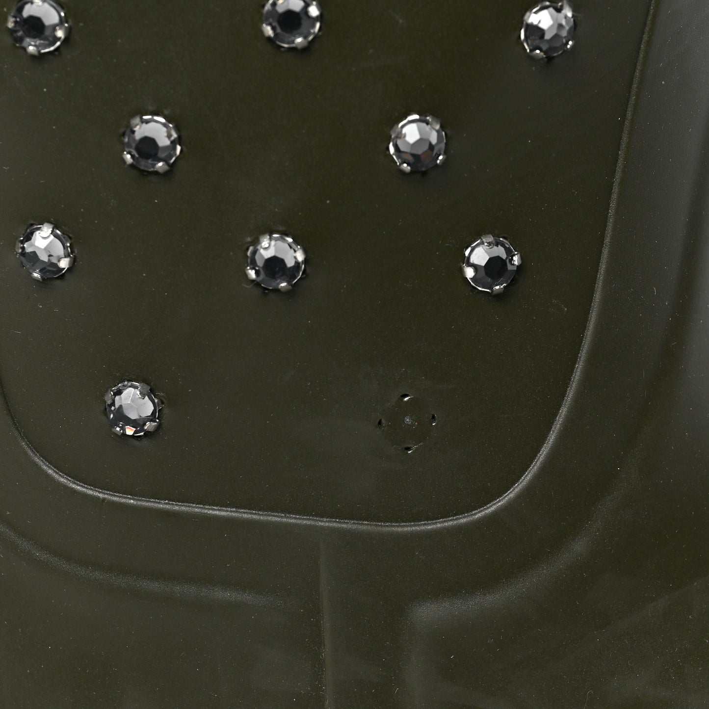 Rubber Studded Festival Rain Boots 38 New Kaki Fonce
