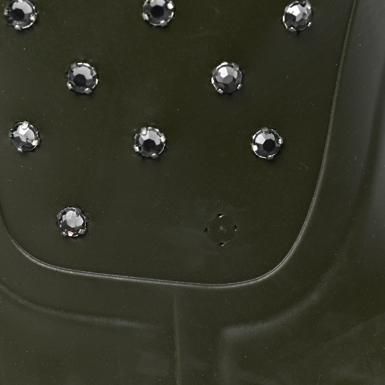 Saint Laurent Rubber Studded Festival Rain Boots 38 New Kaki Fonce 8 of 8