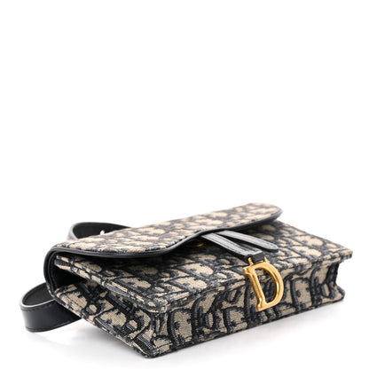 Christian Dior Oblique Saddle Belt Bag Blue 4 of 9