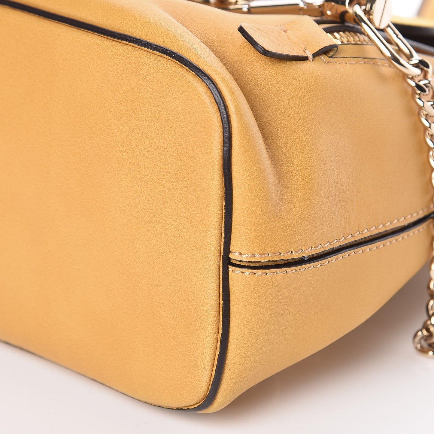 Suede Calfskin Mini Faye Backpack Dusty Yellow