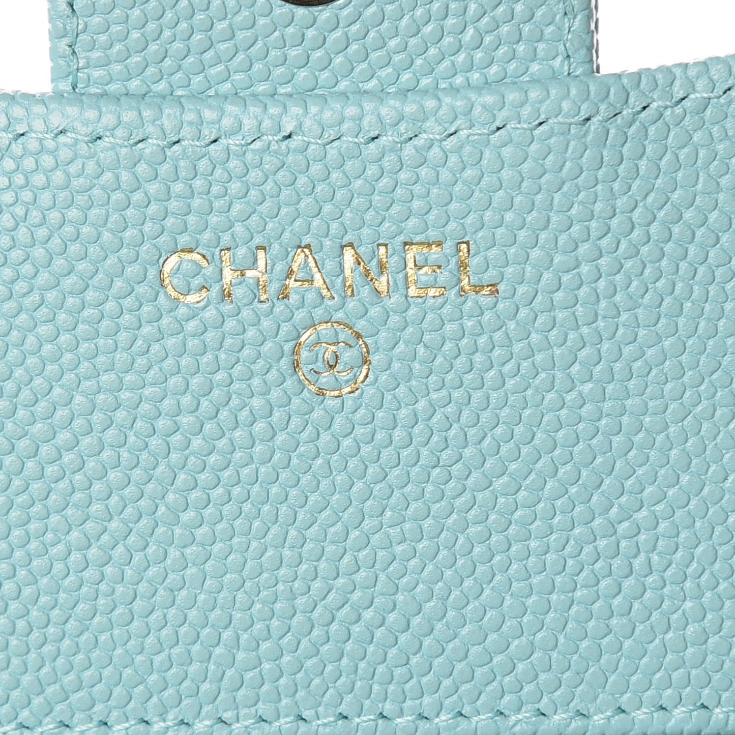 Caviar Quilted Compact Flap Wallet Light Blue