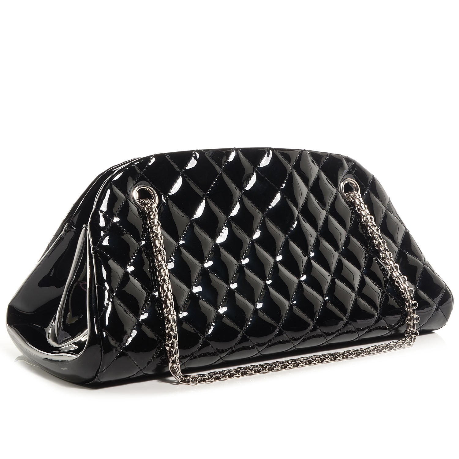 Chanel Patent Quilted Medium Just Mademoiselle Black 3 of 8