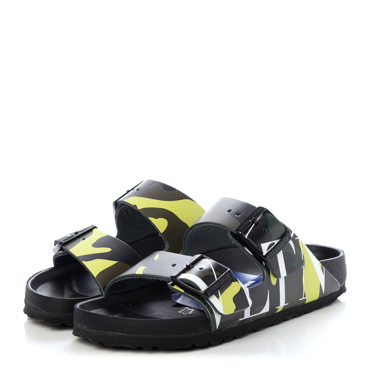 Valentino Garavani X BIRKENSTOCK Calfskin VLTN Arizona Slide Sandals 35 Army Green Lime 3 of 10