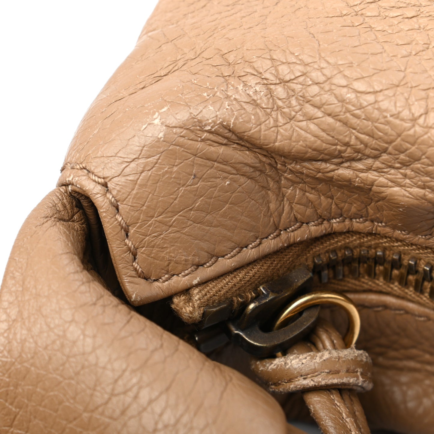 Pebbled Calfskin Medium Jungle Hobo Beige