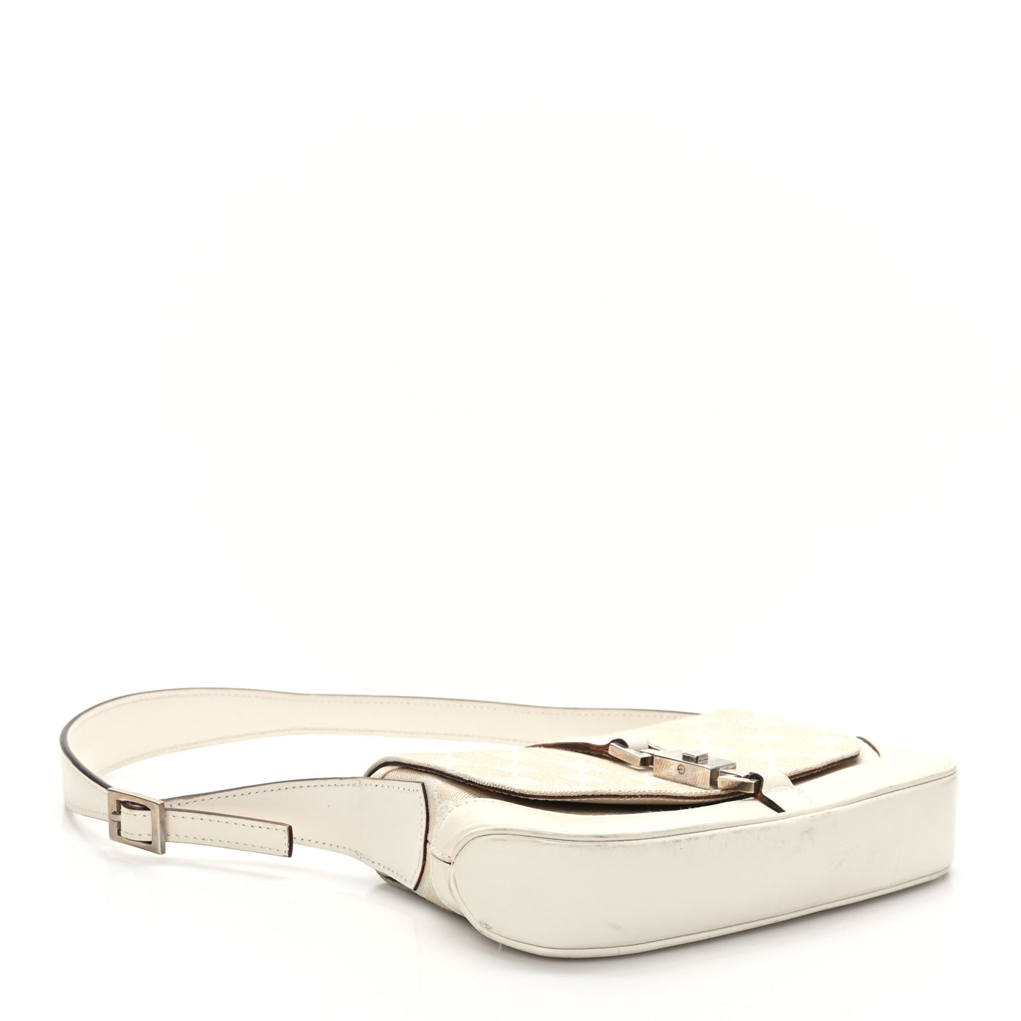 Monogram Small Jackie O Flap Hobo White
