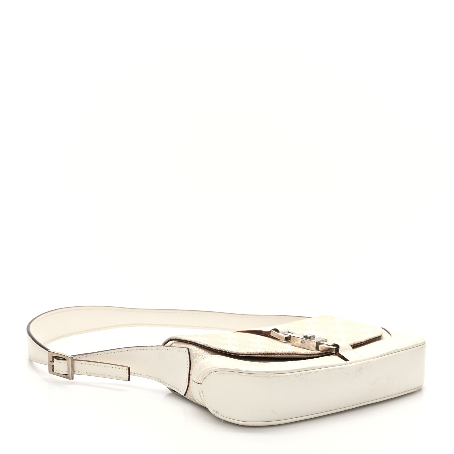 Gucci Monogram Small Jackie O Flap Hobo White 4 of 10