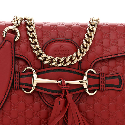 Gucci Soft Microguccissima Mini Emily Chain Shoulder Bag Rosso 8 of 11