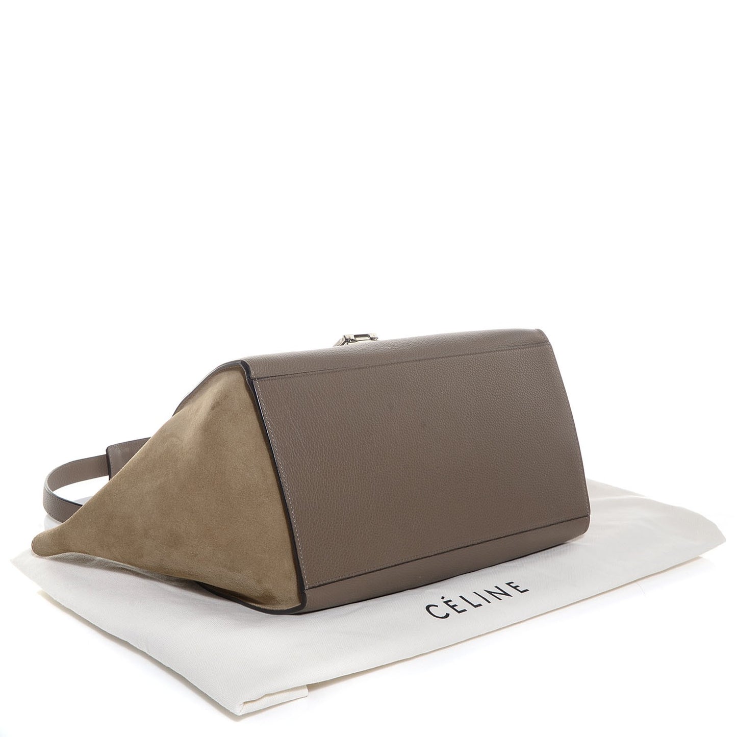 Drummed Calfskin Suede Medium Trapeze Souris