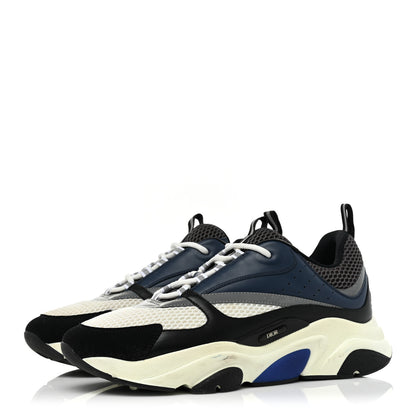 Christian Dior Technical Mesh Calfskin Mens B22 Sneakers 44 Blue Black 3 of 16