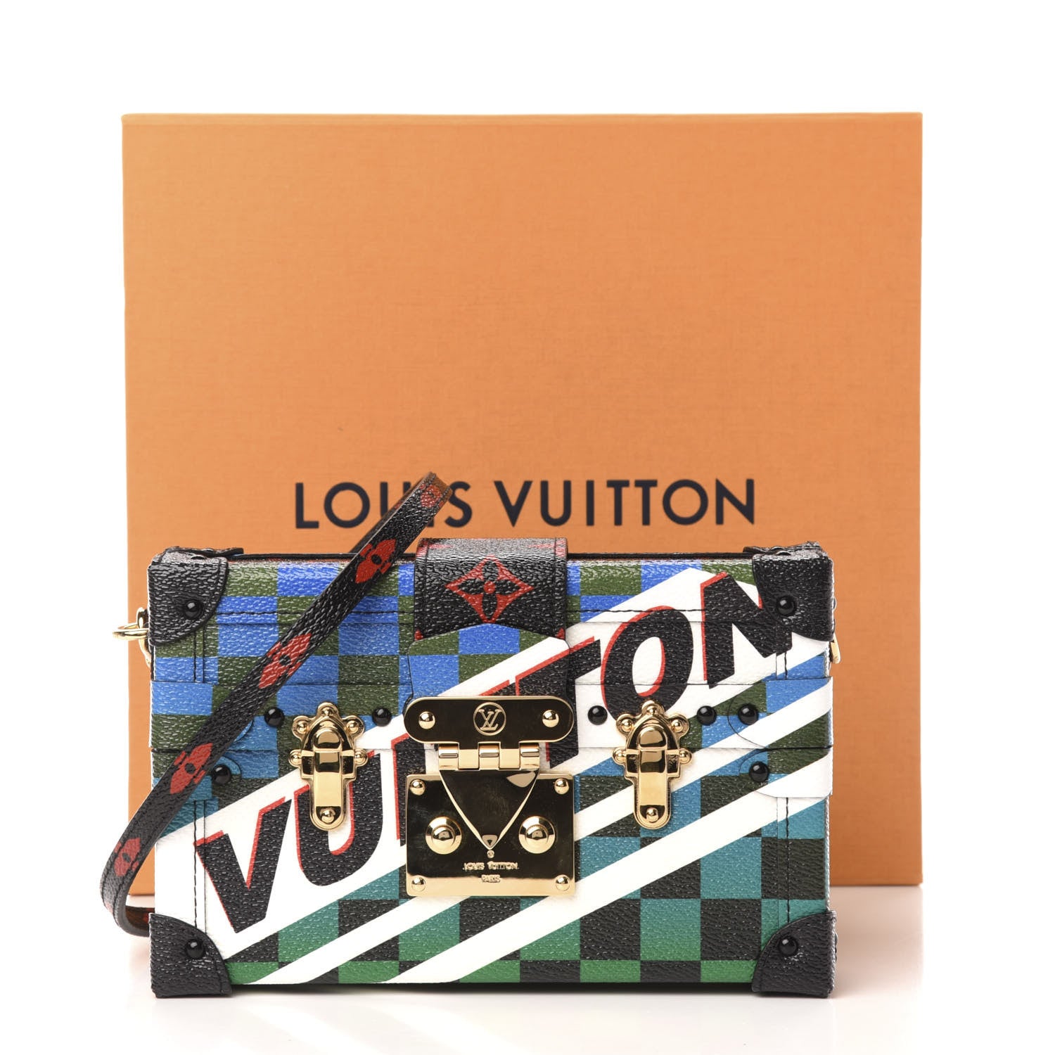 Louis Vuitton Damier Race Petite Malle Blue Vert 12 of 12