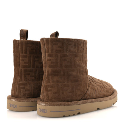 Fendi Suede Shearling FF Mens Afterski Boots 10 Tobacco Latte 5 of 11