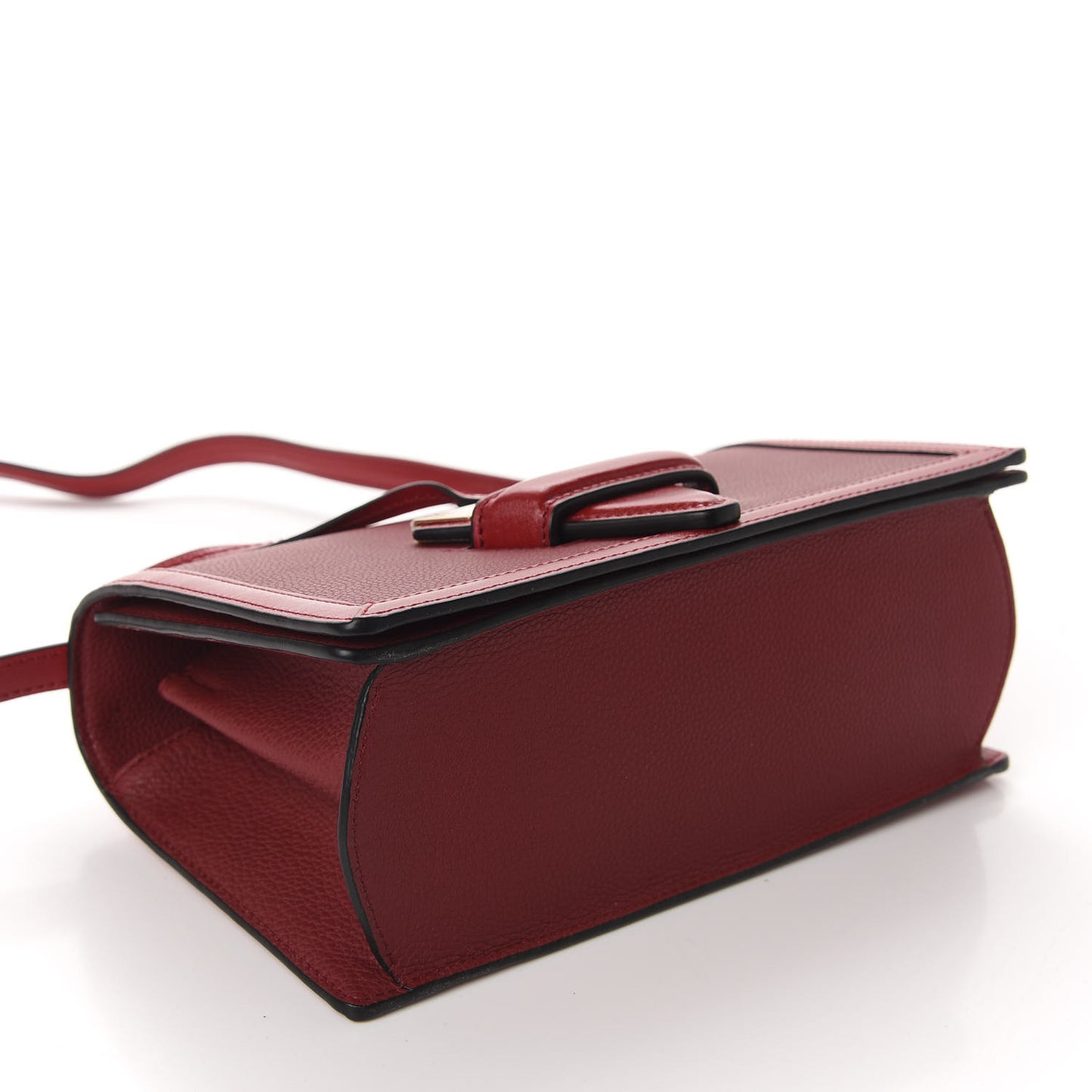 Grained Calfskin Medium Barcelona Shoulder Bag Scarlet Red