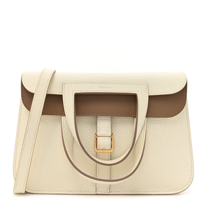 Hermes Taurillon Clemence Verso Halzan 25 Mushroom Beige De Weimar 1 of 12