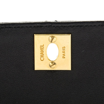 Chanel Lizard Quilted Mini Flap Evening Bag Black 6 of 9