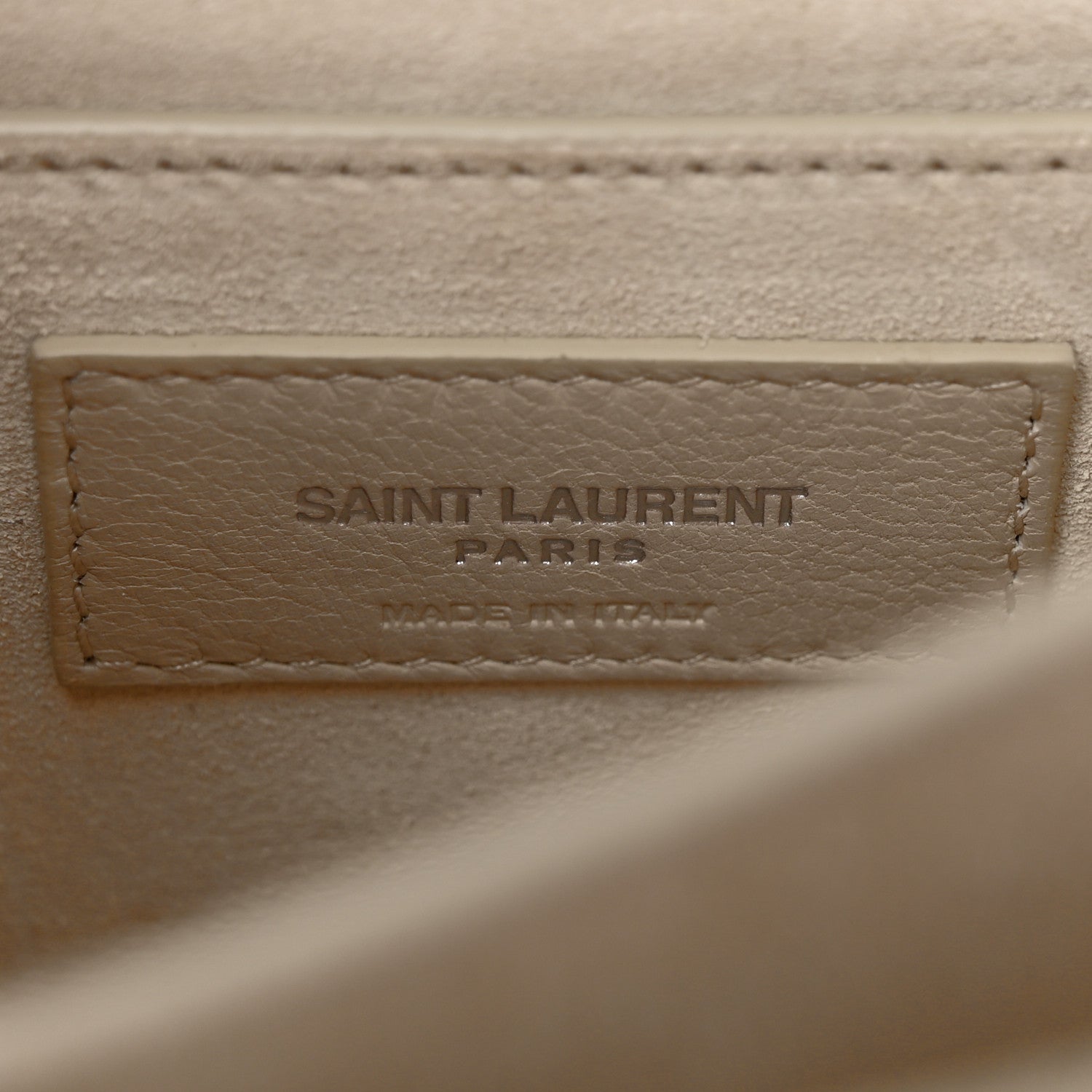 Saint Laurent Calfskin Crocodile Embossed Medium Monogram Sunset Blanc Vintage 6 of 11