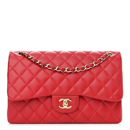 Chanel Caviar Quilted Jumbo Double Flap Red 1 of 14