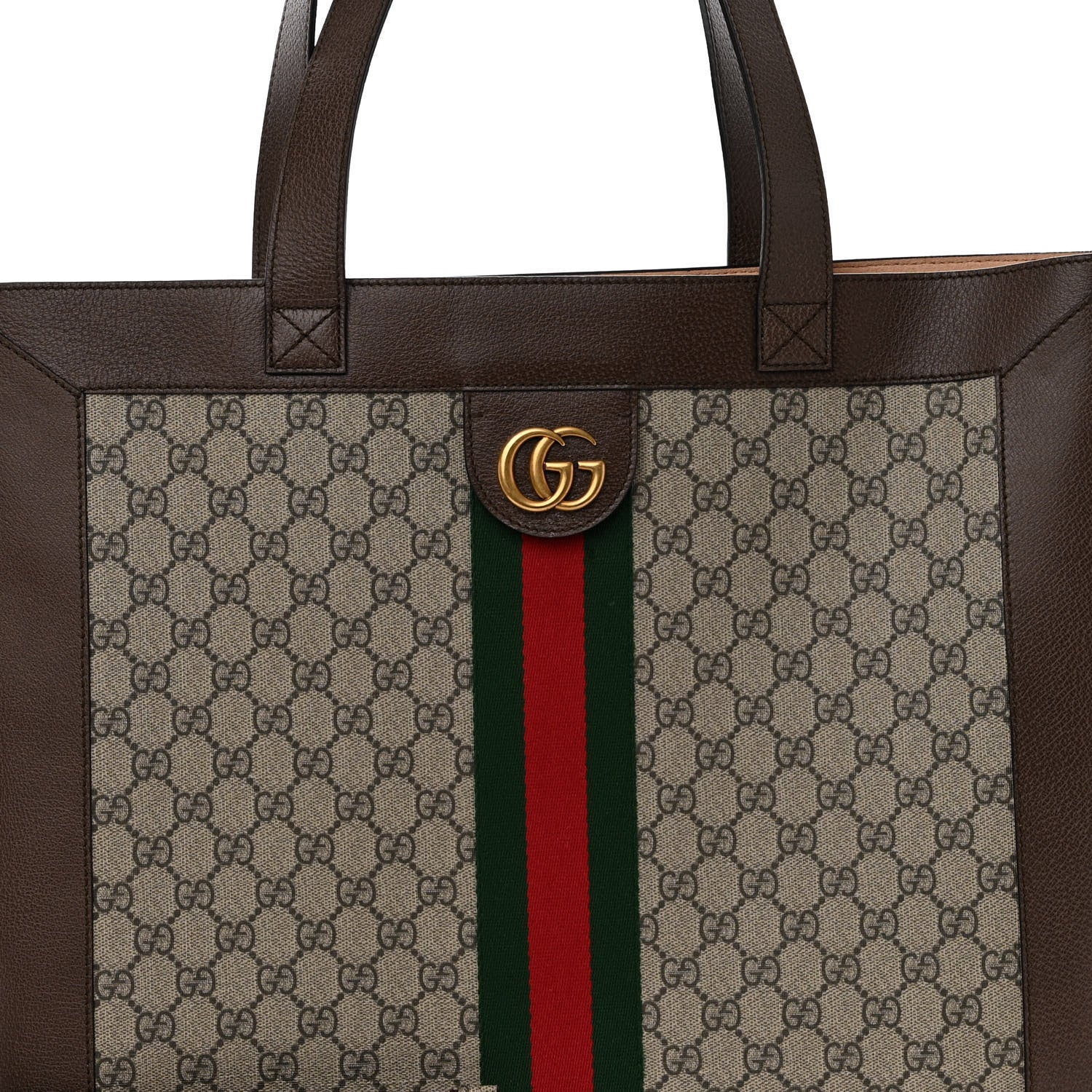 Gucci GG Supreme Monogram Web Large Ophidia Vertical Shopping Tote Brown 8 of 10