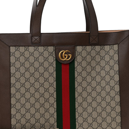 Gucci GG Supreme Monogram Web Large Ophidia Vertical Shopping Tote Brown 8 of 10