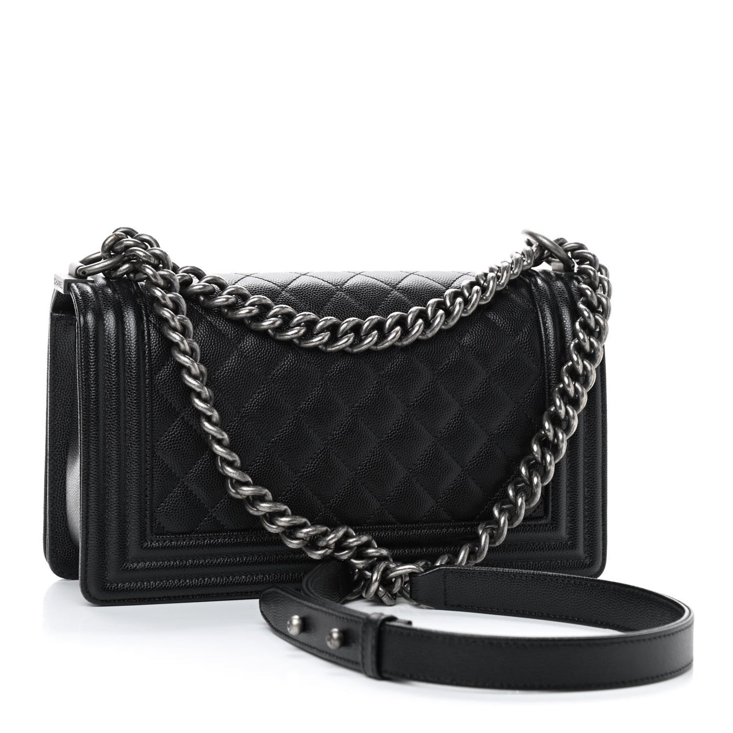 Caviar Quilted Medium Boy Flap Black