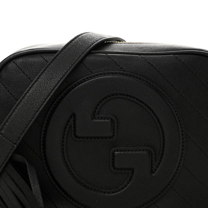 Gucci Sakai Be Green Calfskin Diagonal Stitched Small Blondie Shoulder Bag Black 8 of 10