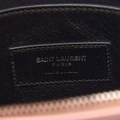 Saint Laurent Grain De Poudre Small West Hollywood Monogram Fold-Over Bag Pale Blush 7 of 9