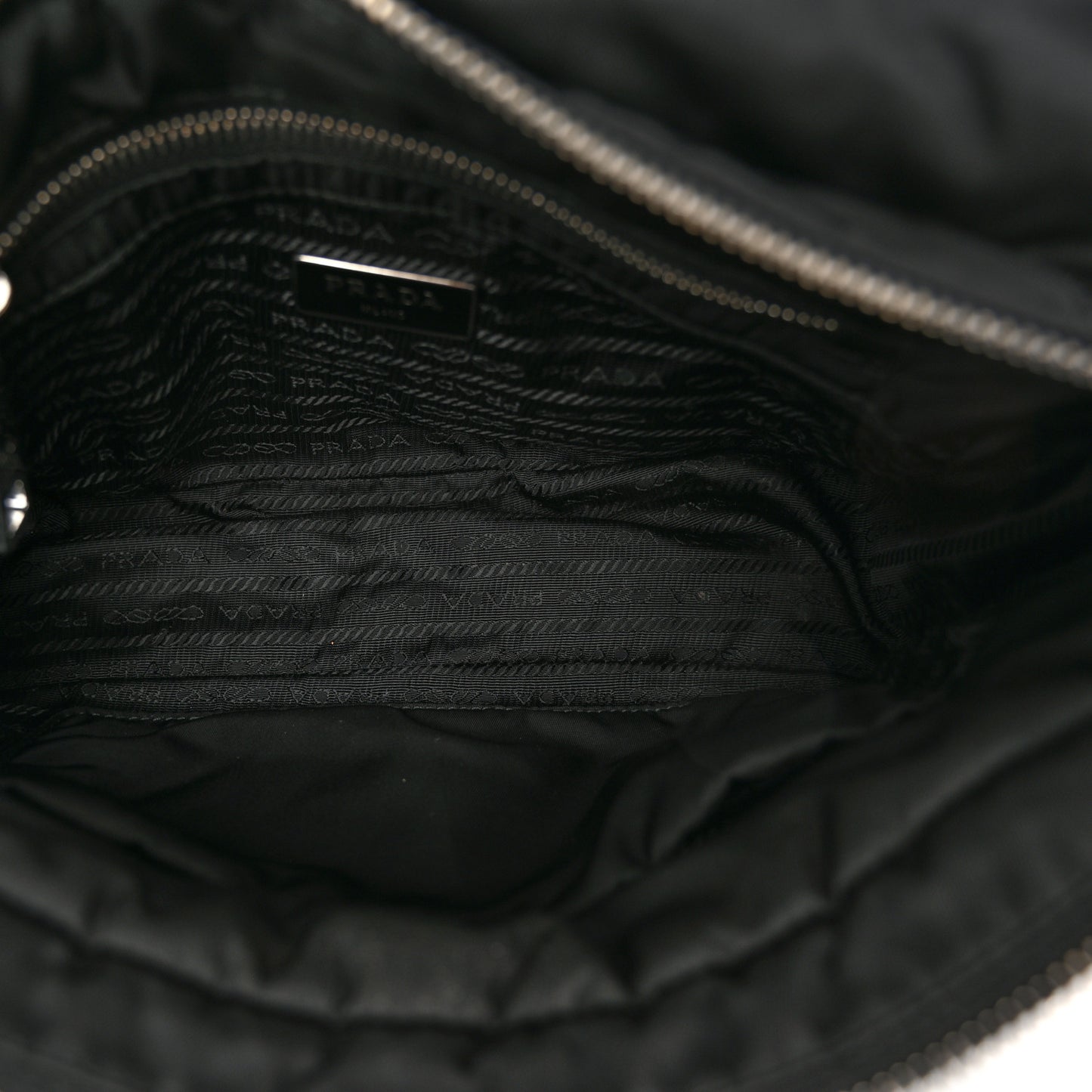 Re-Nylon Quilted Padded Flap Shoulder Bag Black