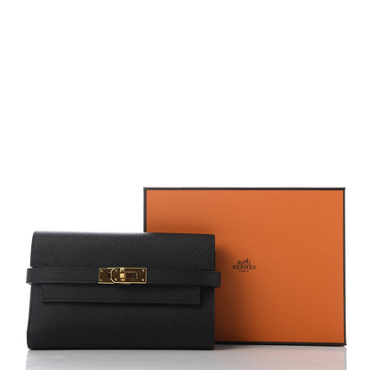 Hermes Epsom Medium Kelly Wallet Black 9 of 9
