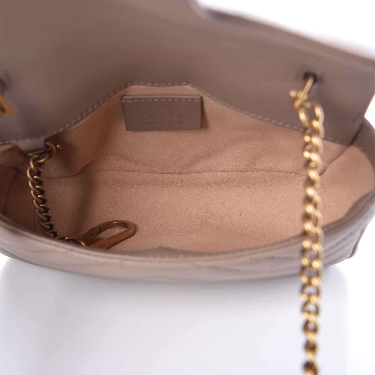 Calfskin Matelasse Super Mini GG Marmont Shoulder Bag Porcelain Rose