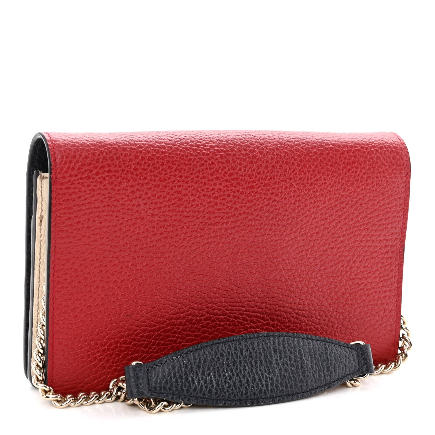 Gucci Dollar Calfskin Soho Wallet On Chain Hibiscus Red Mystic White Blue 3 of 9